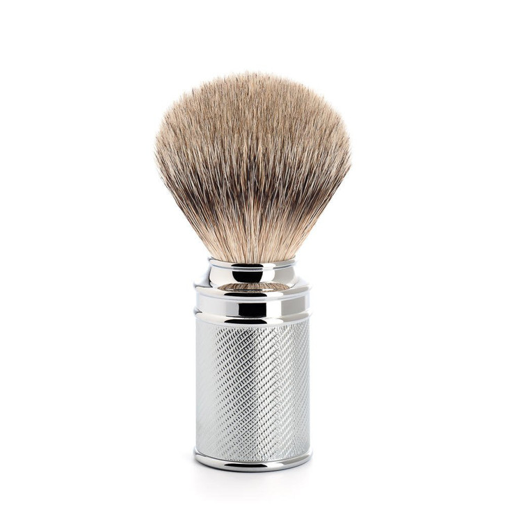 MUHLE Traditional Silvertip Badger Shaving Brush Chrome Plated Stainless Steel Handle Luxury Shave Accessory for Men