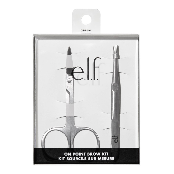 elf On Point Brow Kit Duo Of Proquality Eyebrow Scissors Tweezers For Shaping Eyebrows Great For Precise Shaping Vegan C