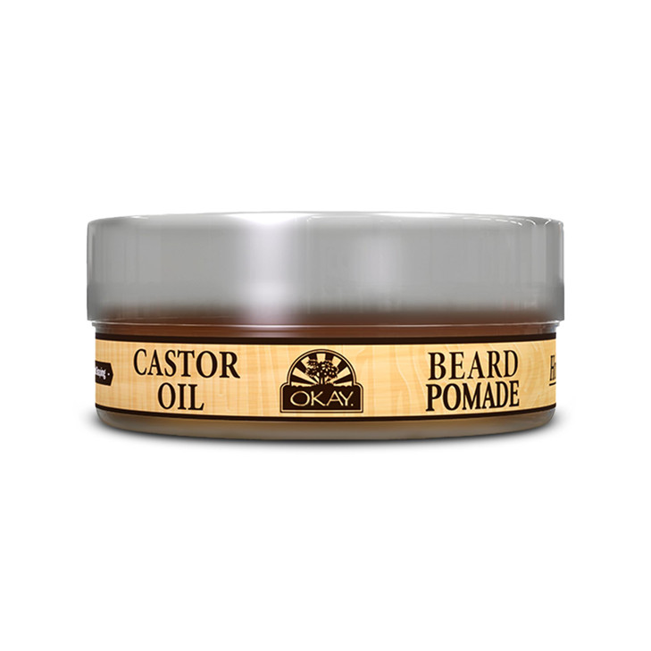 Okay Mens Castor Oil Beard and Hair Pomade For All Hair Types Textures All Day Hold Sleek Defined Look Free of Silicone
