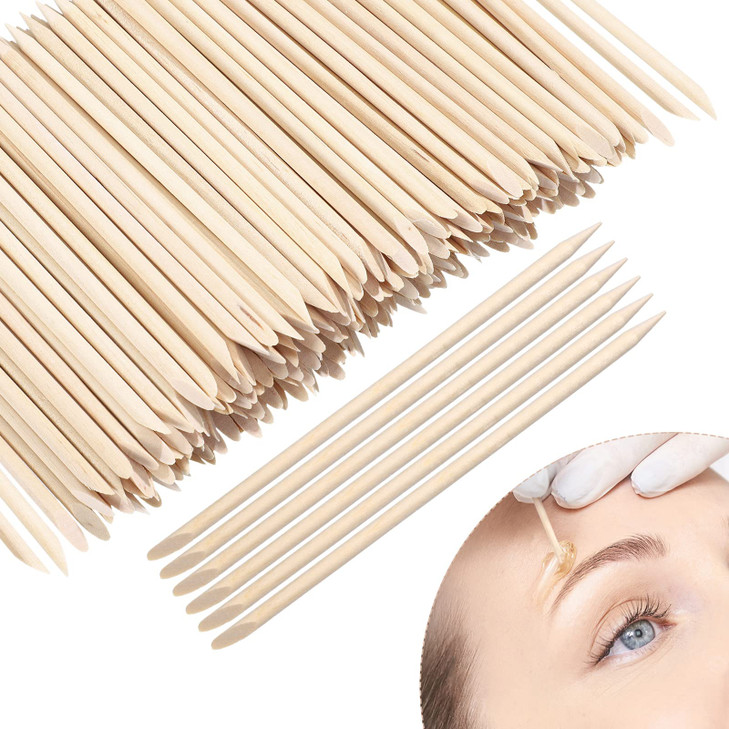 Demissle Eye Brow Wooden Wax Sticks Mini Waxing Applicator Sticks Lip Nose Eyebrow Wood Craft Small Facial Hair Spatula