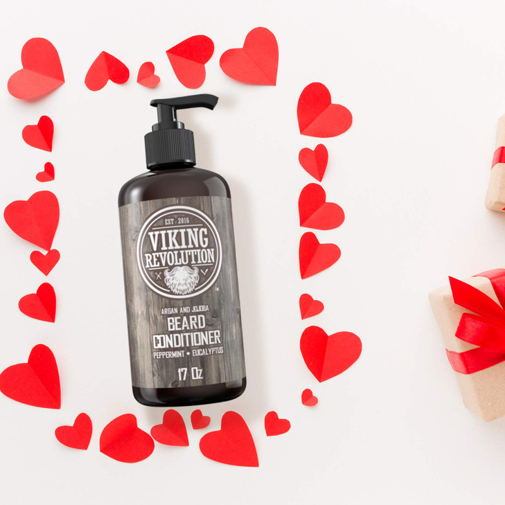 Viking Revolution Beard Conditioner wArgan Jojoba Oils Softens Strengthens Natural Peppermint and Eucalyptus Scent Beard