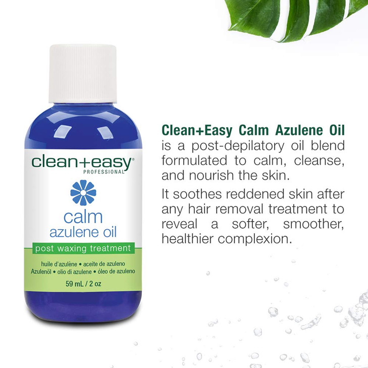 Clean + Easy Post Waxing Treatment, Azulene Oil  for Sensitive Skin, Soothes Irritation & Removes Wax Residue After Hair Removal, After Wax Care, 2 online at globaldelivered