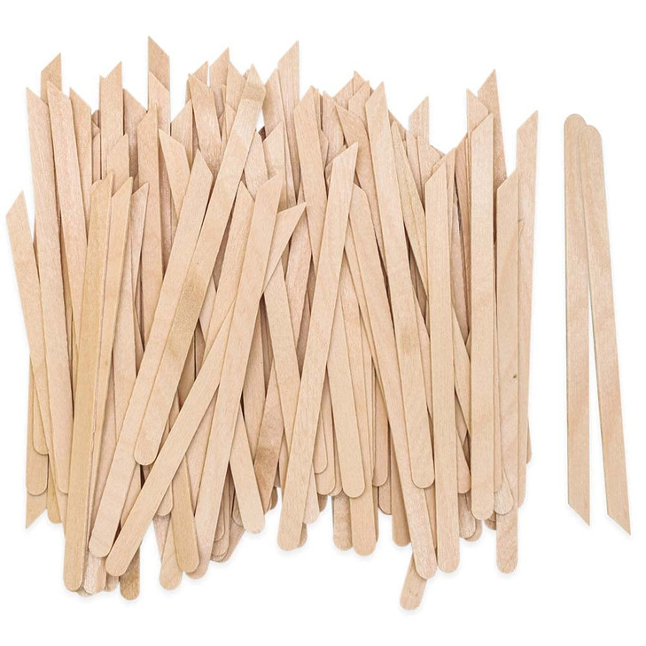 Karlash Small Wax Sticks Wood Spatulas Applicator for Body Hair Eyebrow Lip Nose Removal SlantedRound