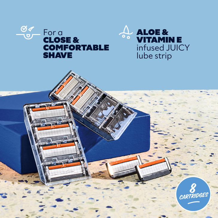Dollar Shave Club 6 Blade Razor Refills 8 Pack 6 Stainless Steel Blades for a Close Comfortable Shave