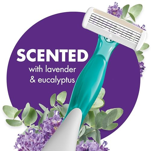 BIC Soleil 4 Escape Scented Womens Disposable Razors With 4 Blades Comfortable Shave Lavender Eucalyptus Scented Handle