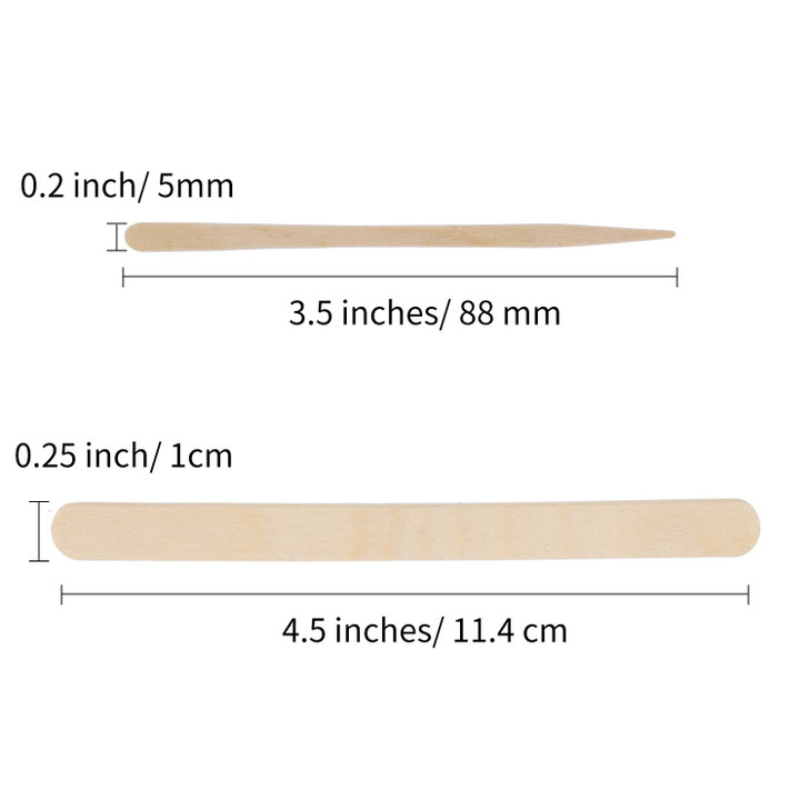Senkary 500 Pieces Wooden Wax Sticks Waxing Spatula Applicators Wood Craft Sticks for Body Eyebrow Legs Face Hair Remova