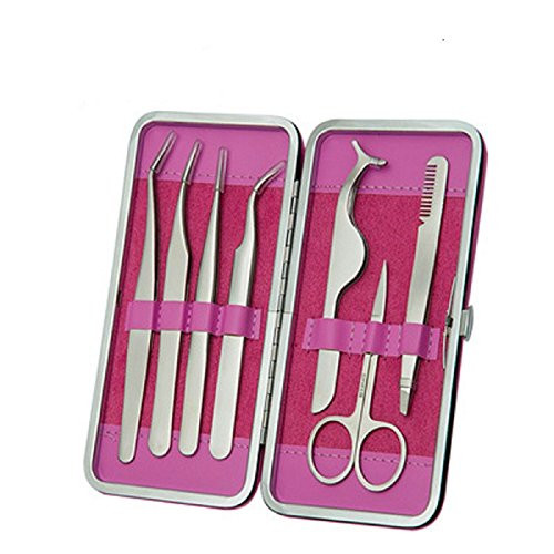 Yimart Professional Eyebrow Tweezer Set False Eyelash Extension Tool Kits Set Eyebrow Tweezers Eyebrow Trimmer Stainless