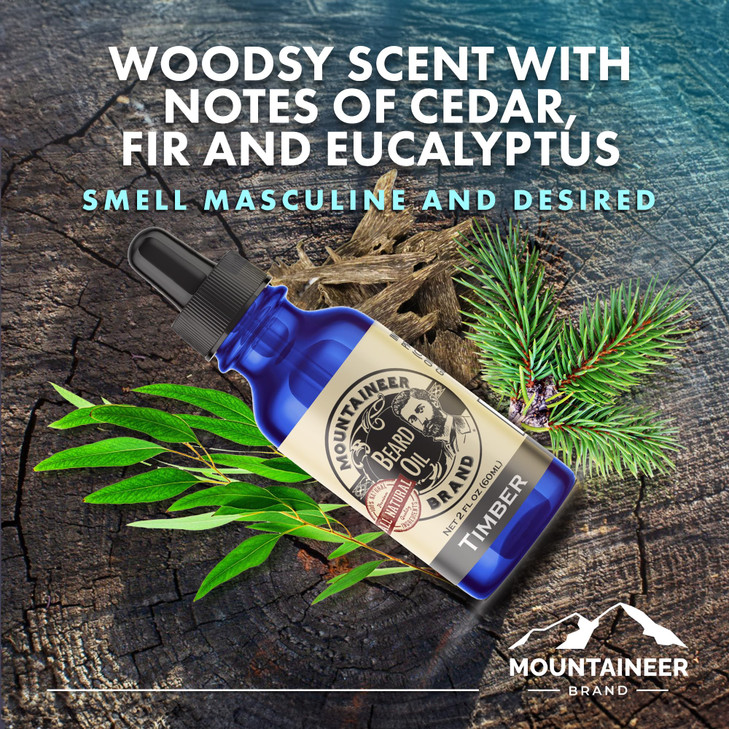 Mountaineer Brand Natural Beard Oil with Timber Scent Made in West Virgina Hydrates Moisturises Softens Conditions for B