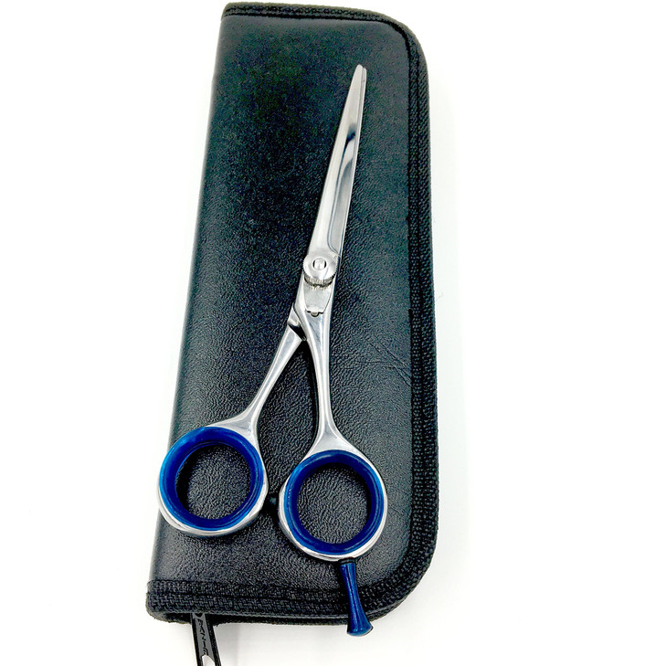 Deluxe 6 inch Professional Barber Scissors for Hair Cutting and Beard Mustache Trimming Includes Tension Adjuster Carryi