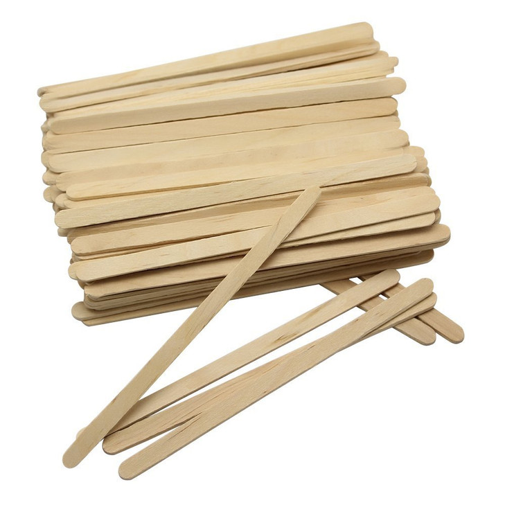 SelfTek 100 Pcs Wooden Wax Applicator Spatulas Sticks for Hair Removal and Smooth Skin Wax Popsicle Stick Eyebrow Waxing