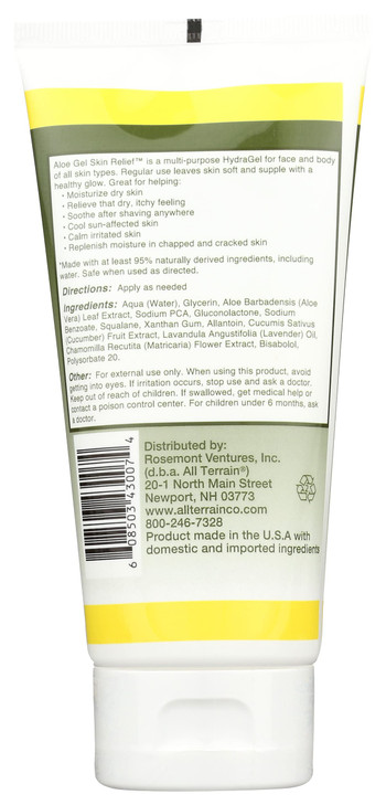All Terrain Natural Aloe Gel Skin Relief, Skin Protectant, 5oz, With Moisturizing Aloe & Allantoin online at globaldelivered