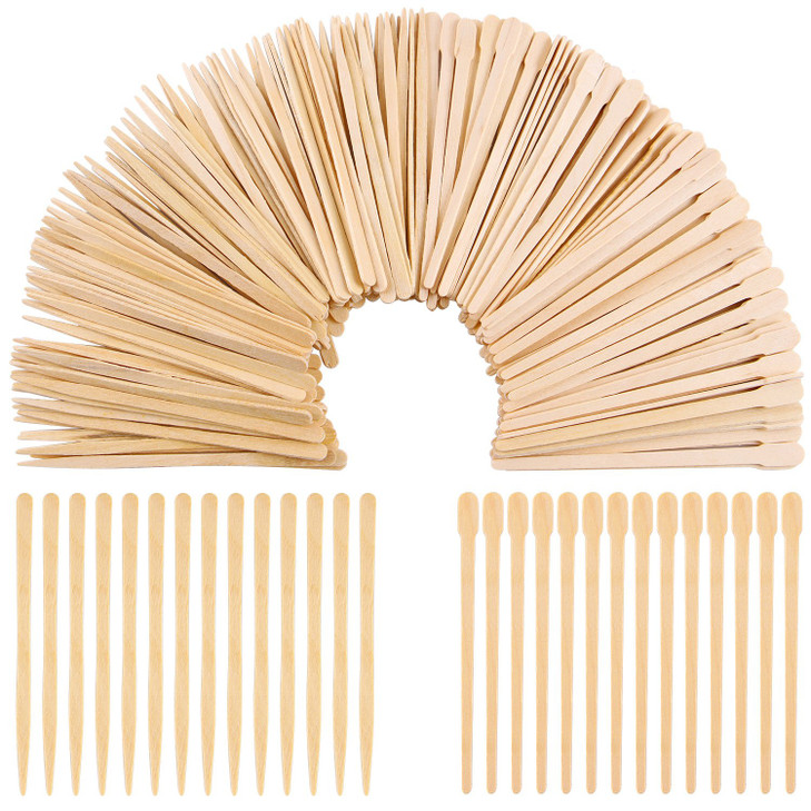 Aneco 800 Pieces Wood Wax Applicator Sticks Wax Spatulas Small Wood Spatulas Applicator for Hair Eyebrow Removal 2 Style
