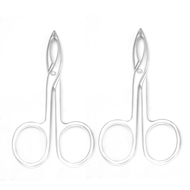 Motanar 2 Pieces Tweezers Scissor Handle Straight Tip Scissor Shaped Eyebrows Tweezers for Hair Plucker Remover Facial H
