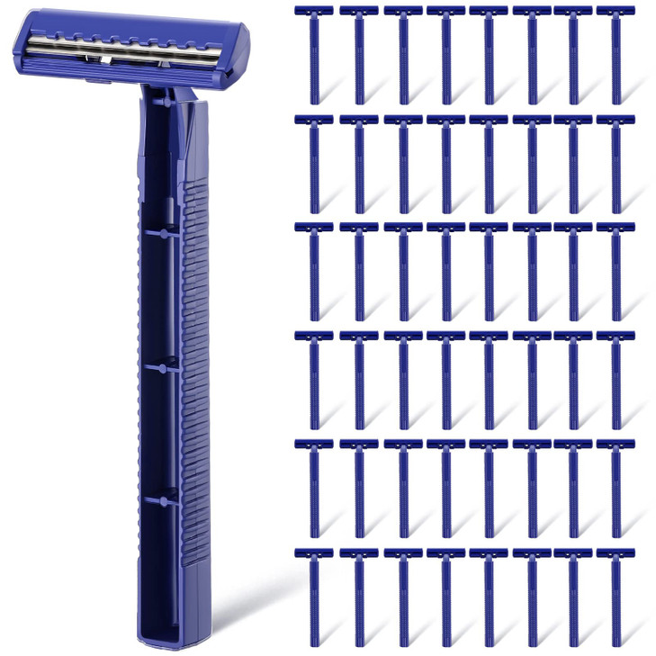 Chumia Twin Blade Razors for Men Stainless Steel Disposable Razors Men Bulk Plastic Shavers Multipurpose Portable Manual