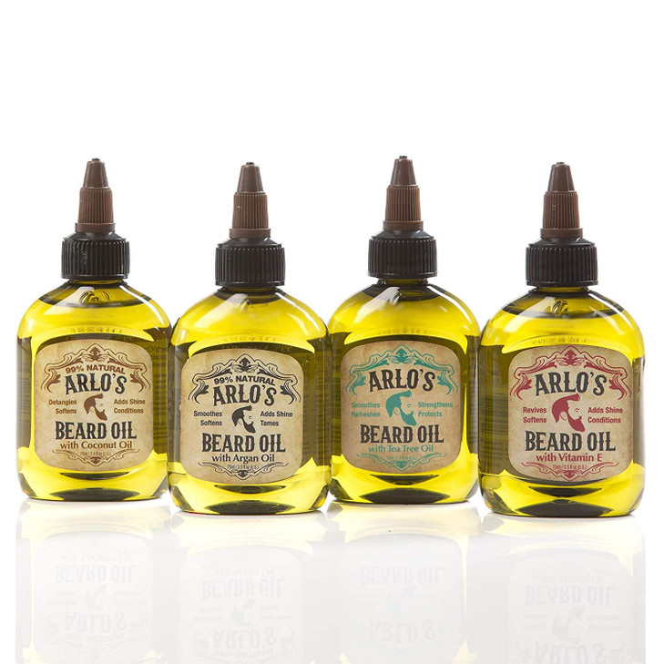 Arlos Beard Oil Includes Argan Tea Tree Vitamin E and Coconut 4 Pack