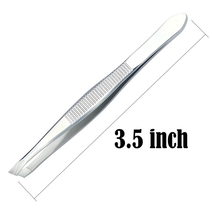 LUXXII 3 Pack Slant Tweezers Precision Stainless Steel Slant Tip Tweezers Hair Plucker for Hair and Eyebrows Personal Ca