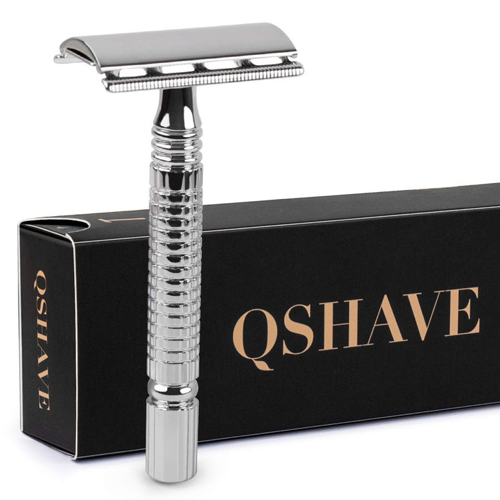 Qshave Men or Women Short Handle Classic Double Edge Lighter Travel Safety Shaving Razor 1 Pc