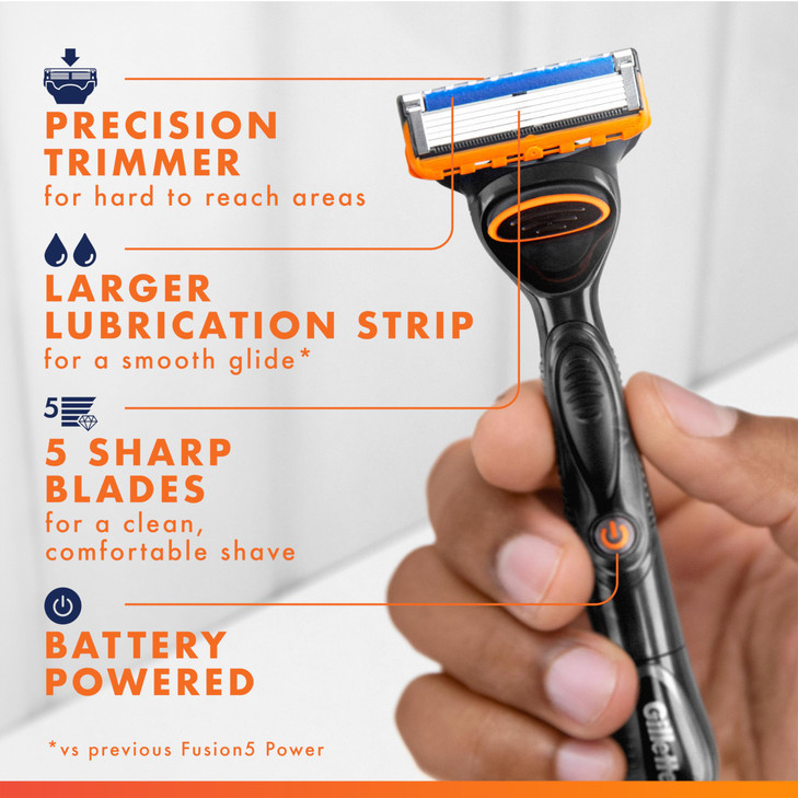 Gillette Fusion5 Power Razor for Men 1 Gillette Power Razor Handle 1 Blade Refill