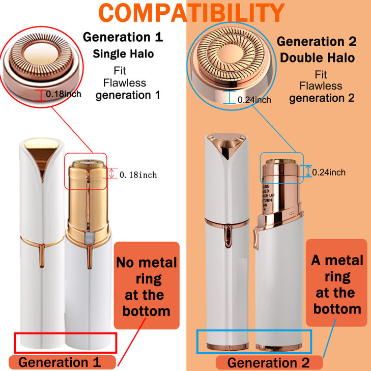 Facial Hair Remover Replacement Heads Compatible with Finishing Touch Flawless Facial Hair Removal Tool for Women As See