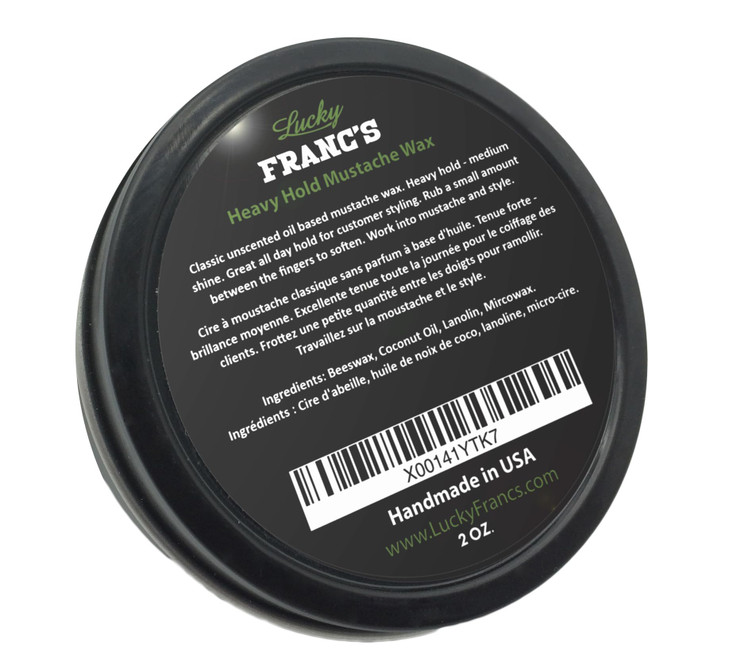 Lucky Francs Unscented Mustache Wax for Men Strong Frim Hold Stache Wax For Mens Grooming All Natural Scent Free Formula