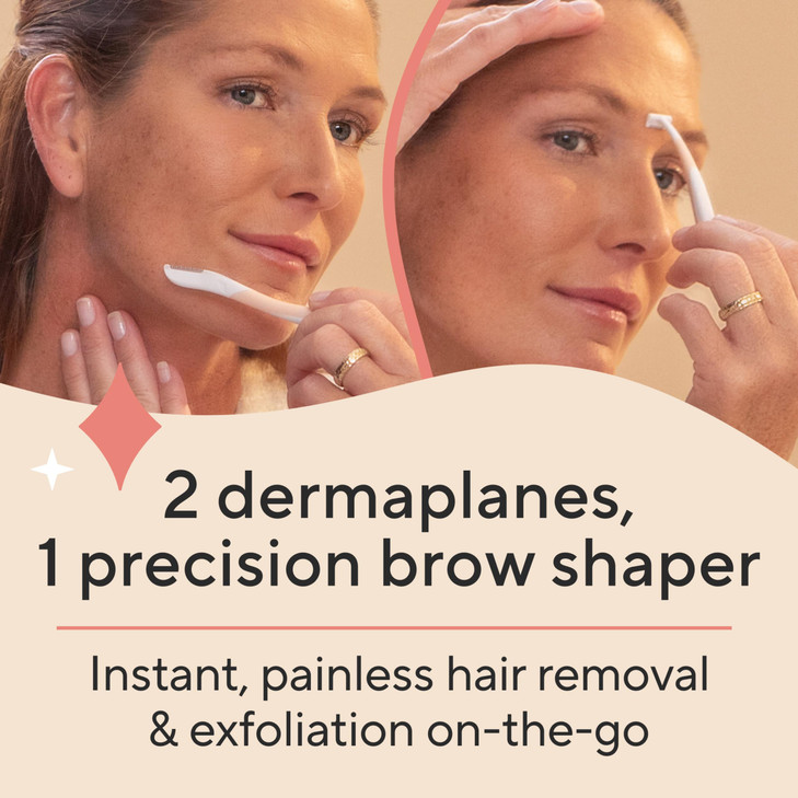 Finishing Touch Flawless DermaPlane Travel Pack Facial Exfoliator Hair Remover