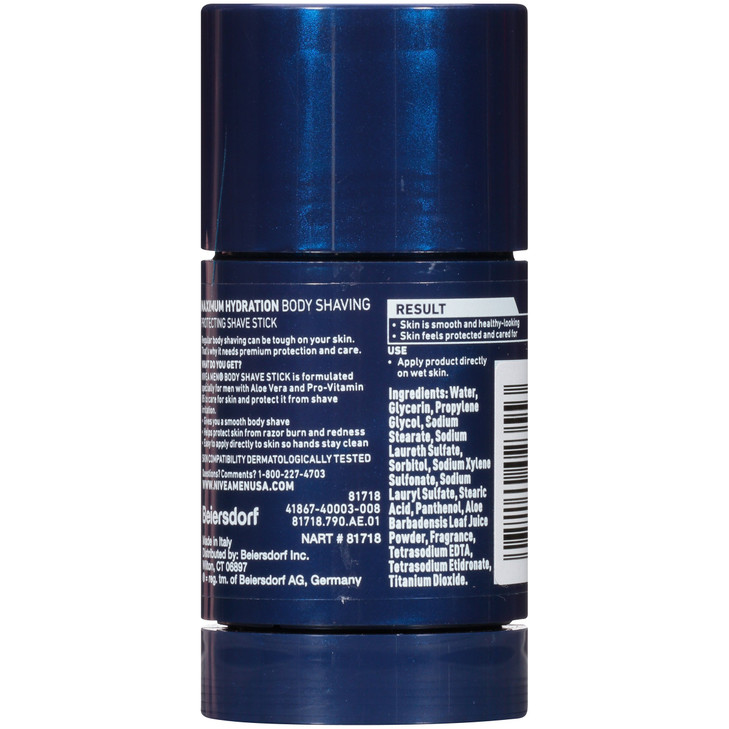 NIVEA Men Maximum Hydration Shave Stick Body Protecting for Smooth Shaving 25 Oz