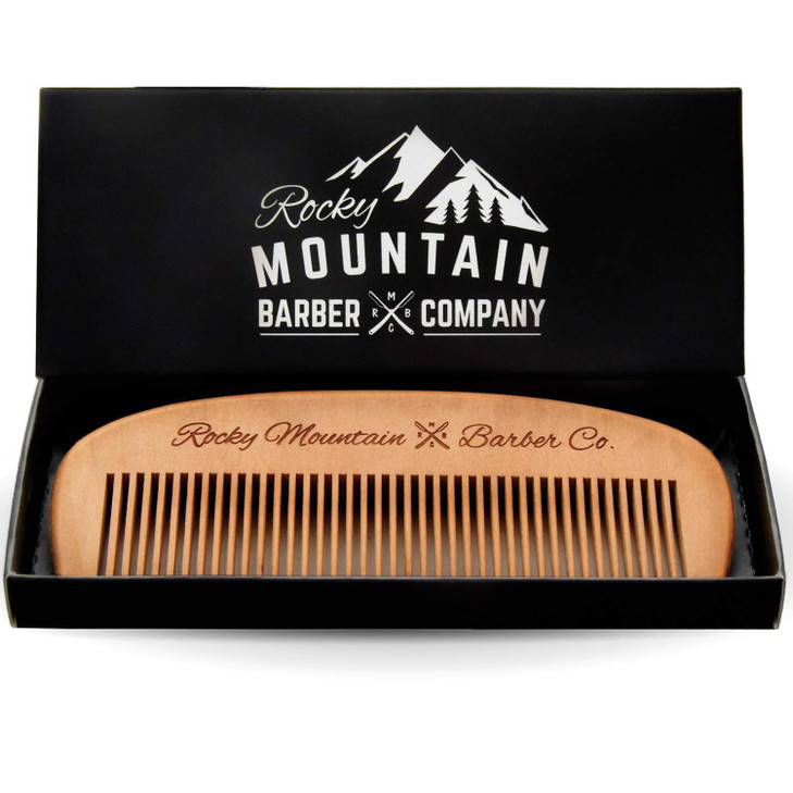 Hair Comb Wood with AntiStatic No Snag Handmade Brush for Beard Head Hair Mustache with Design in Gift Box