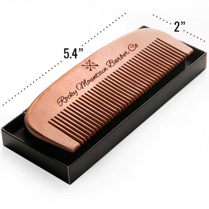 Hair Comb Wood with AntiStatic No Snag Handmade Brush for Beard Head Hair Mustache with Design in Gift Box