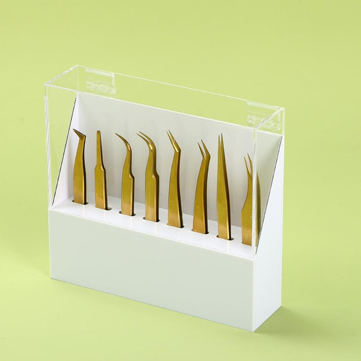 LIXIMMAZN Dustproof 8 Holes Tweezers Holder Eyelash Extensions Supplies Acrylic Display Acrylic Rack Storage Eyelash Ext