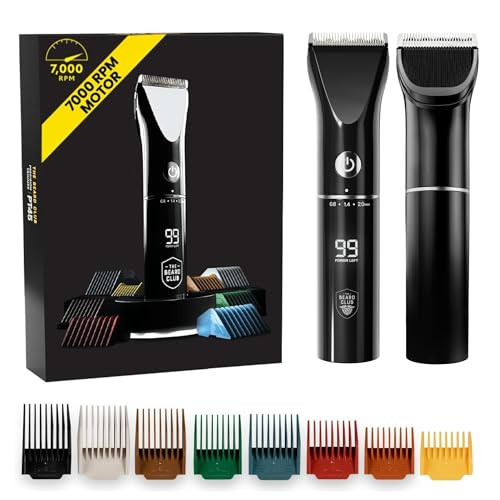 The Beard Club Beard Trimmer for Men Electric Cordless Rechargeable Beard Hair Trimmer High Power 7000 RPM 8 Color Guide
