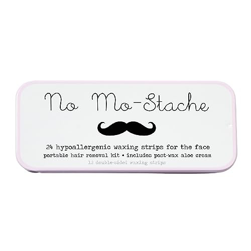 No MoStache Shark Tank Lip Wax Strips for Hair Removal 24 Hypoallergenic Waxing Strips For Upper Lip Chin Eyebrows and F