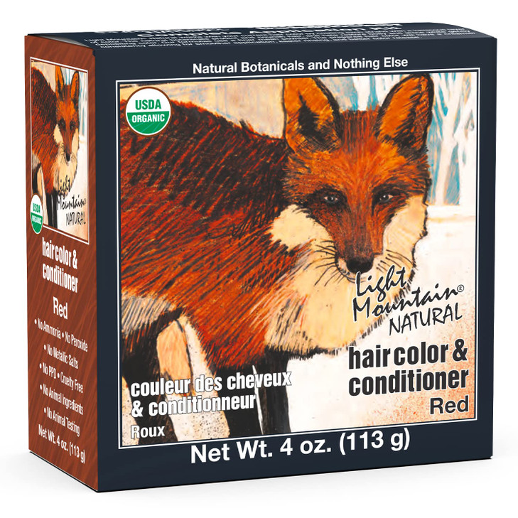 Light Mountain Henna Hair Color & Conditioner  Red Hair Dye, Organic Henna Leaf Powder and Botanicals, Chemical-Free, Semi-Permanent Hair Color + 4 online at globaldelivered
