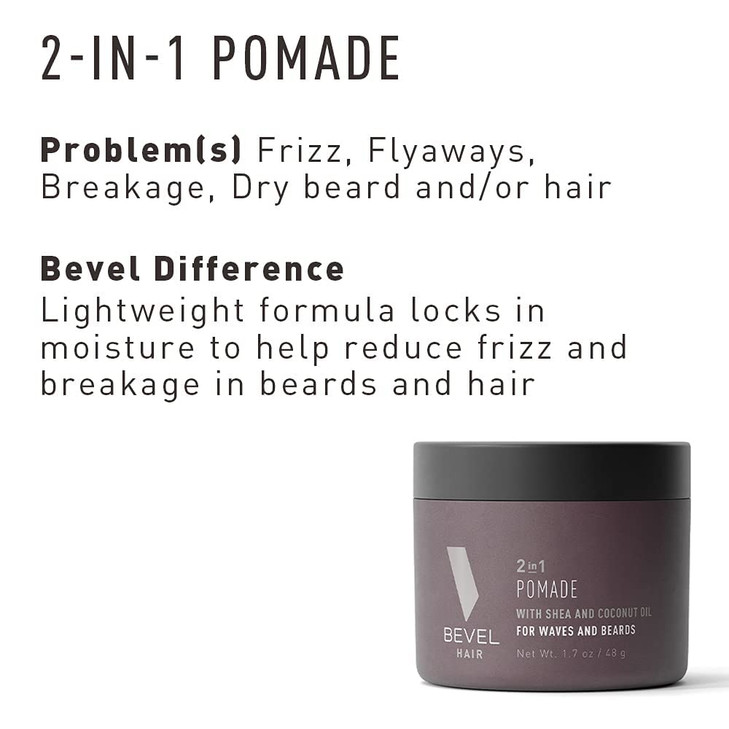 Beard Balm Hair Pomade by Bevel with Coconut Oil and Shea Butter Beard Care for Men 17 oz Packaging May Vary