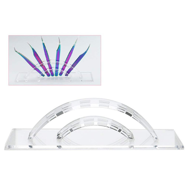 BNP Tweezers Display Stand Durable Acrylic Eyelash Extension Tools Holder Tweezer Transparent Scraper Organize Rack 6 Ho
