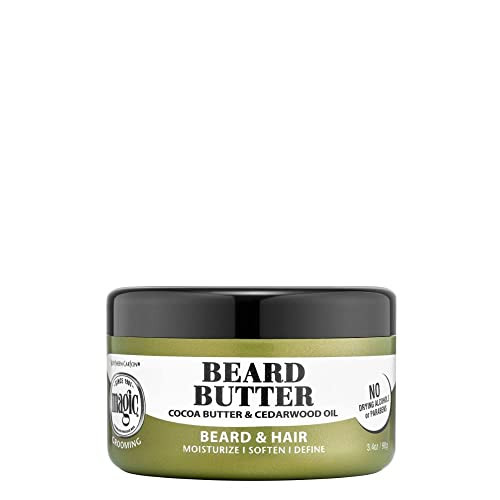 SoftSheenCarson Magic Mens Grooming Conditioning Beard Butter With Cocoa Butter and Cedarwood Oil Moisturizes Softens an