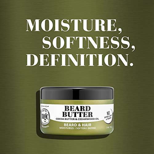 SoftSheenCarson Magic Mens Grooming Conditioning Beard Butter With Cocoa Butter and Cedarwood Oil Moisturizes Softens an