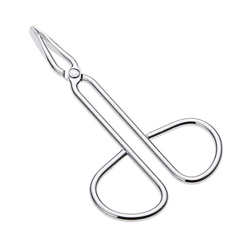 LASSUM 2 PCS Eyebrow TweezersStainless Steel Scissors Shaped Eyebrow Straight Tip Tweezers Clip
