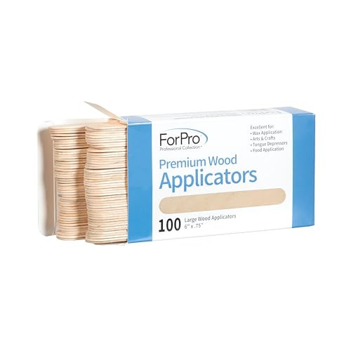 ForPro Professional Collection Premium Wood Applicators NonSterile Hair Removal Waxing Sticks Large 6 L x 75 W 100Count