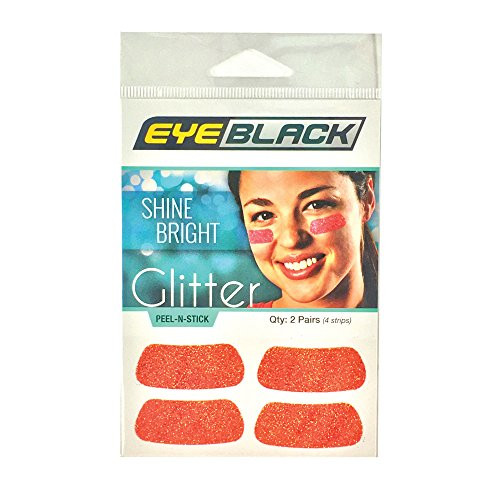 EyeBlack Under Eye Colorful Glitter Strips Football Baseball Softball Soccer Great for Adults and Kids Tailgating Fans S