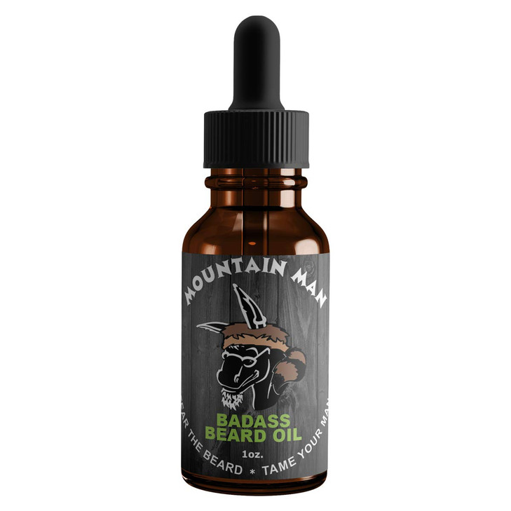 Badass Beard Care Oil for Men Mountain Man Scent 1 oz All Natural Ingredients Keeps Beard and Mustache Full Soft and Hea