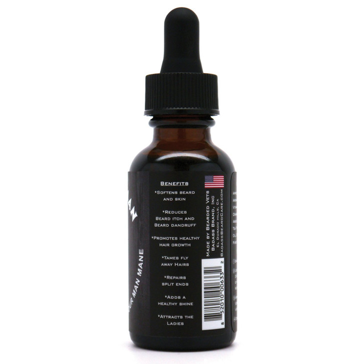 Badass Beard Care Oil For Men The Original Scent 1 oz All Natural Ingredients Keeps Beard and Mustache Full Soft and Hea