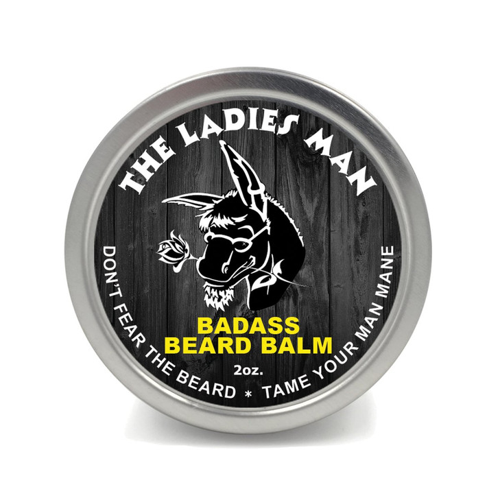 Badass Beard Care Beard Balm The Ladies Man Scent 2 Ounce All Natural Ingredients Soften Hair Hydrate Skin to Get Rid of
