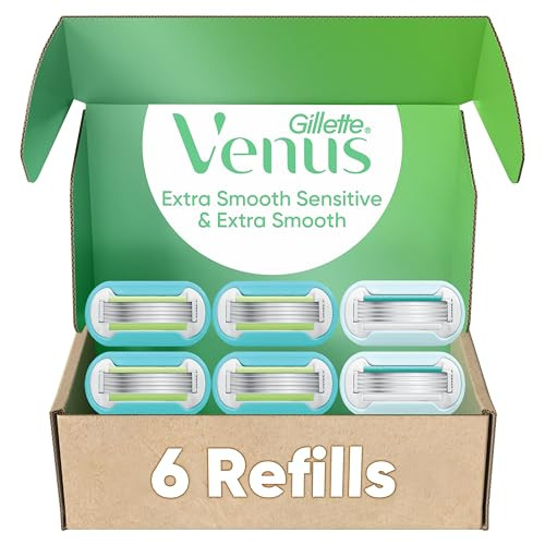 Gillette Venus Womens Razor Blade Refills Venus Extra Smooth 4 Count and Venus Deluxe Smooth Sensitive 2 Count 6 Total R