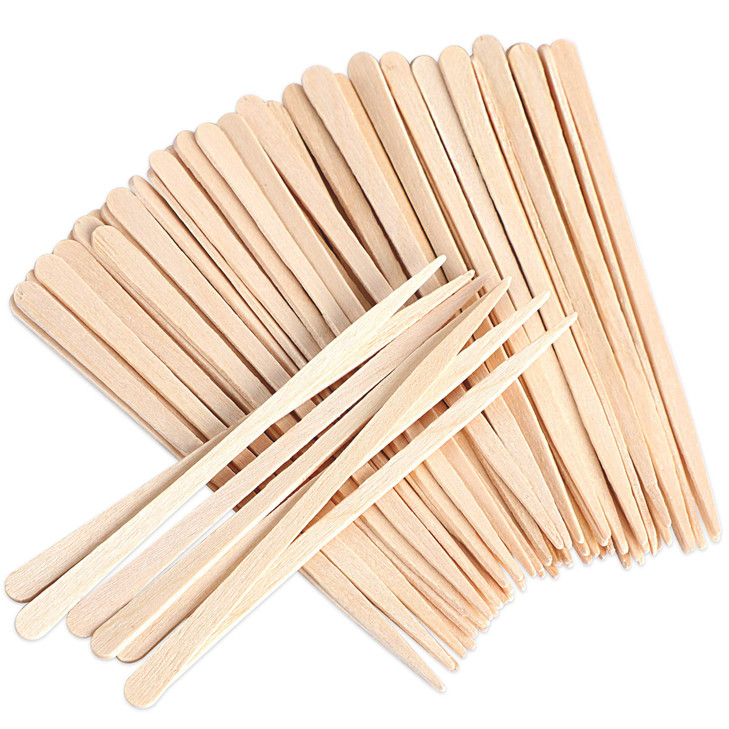 JANYUN 200 Pcs Eyebrow Wax Sticks Wax Applicator Wood Wax Spatulas for Face and Small Hair Removal Sticks Without Handle