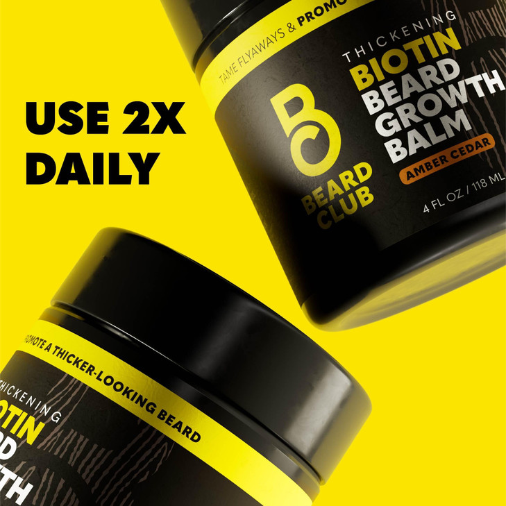 The Beard Club Biotin Beard Balm for Men Beard Growth Shea Butter with Castor Coconut Oil Moisturizing Hydrating and Sof