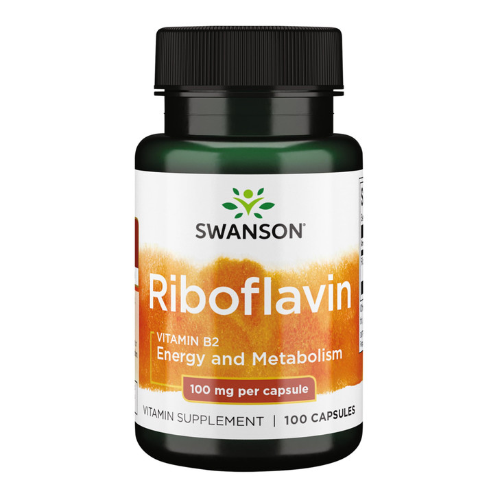 Swanson Vitamin B2 Supplement (Riboflavin) - Vitamin Supplement to Support Vision Health, Aid Thyroid Function, and Promote Energy Metabolism Support