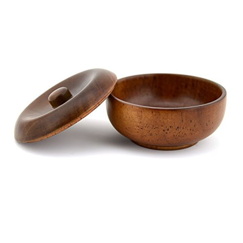 Grandslam Wooden Shaving Bowl with Lid Shaving Soap Bowl for Men Easy to Lather Fits Wet Shaving Oak Wood