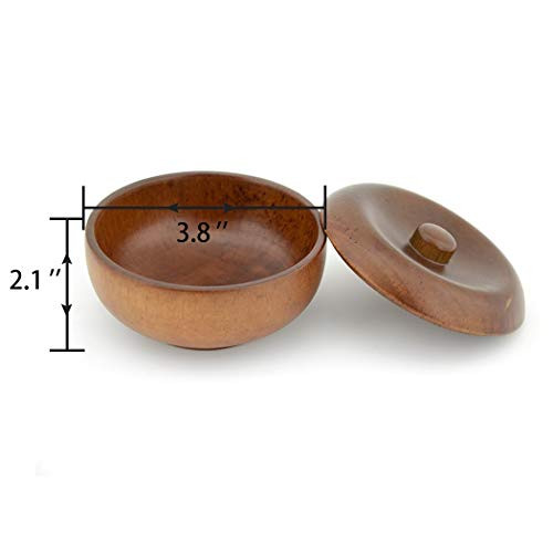 Grandslam Wooden Shaving Bowl with Lid Shaving Soap Bowl for Men Easy to Lather Fits Wet Shaving Oak Wood