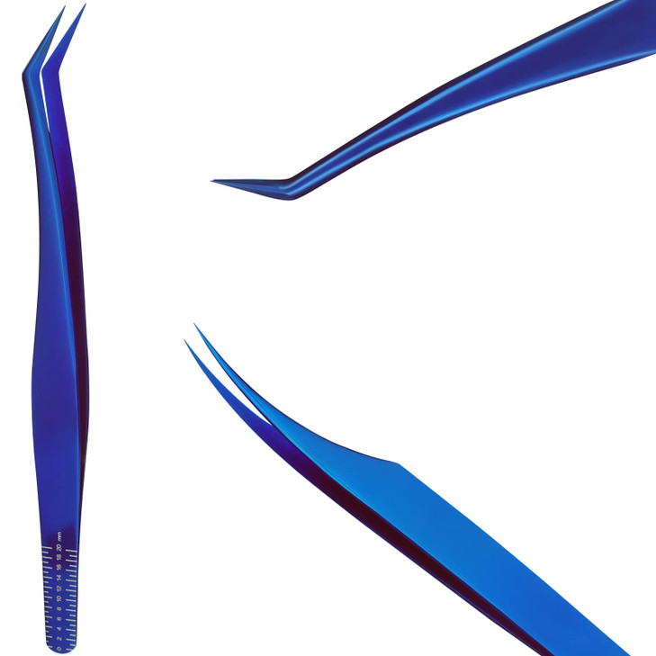Eyelash Extensions Tweezers 3 Pieces Dolphin Shaped Tweezers and Curved Tip Tweezers for Eyelash Extensions Precision La