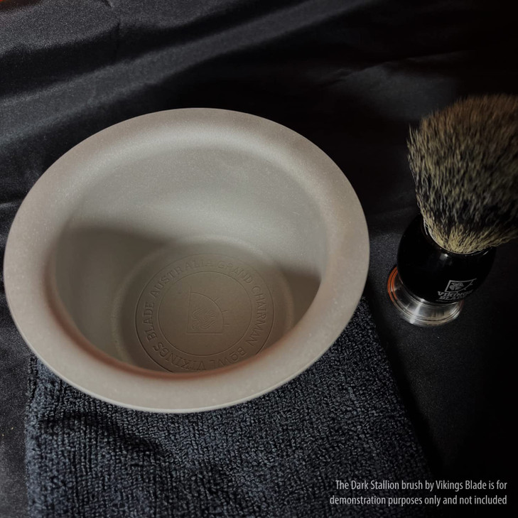 Vikings Blade Luxury Shaving Soap Bowl Sandblasted Steel for Fast Thick Lather Unbreakable Tactile Texture Great for Mos